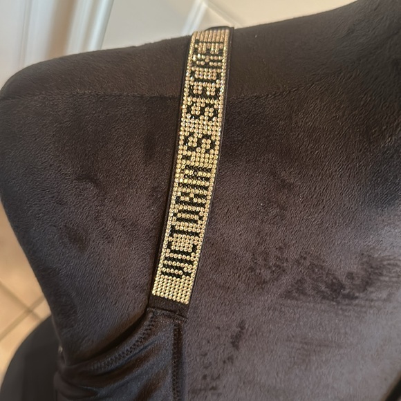 Beautiful black one piece bathing suit with some bling open back - Picture 3 of 10